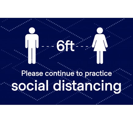 Social Distancing  Window Cling  8.5" x 11" Blue Pack of 25 